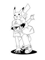 coloriage pikachu et sasha